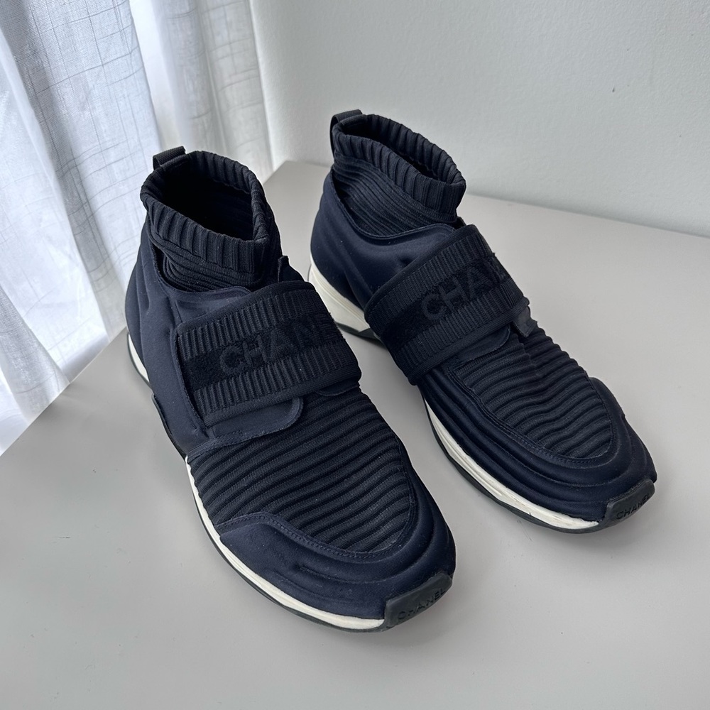 Chanel CC Logo Sock Sneakers